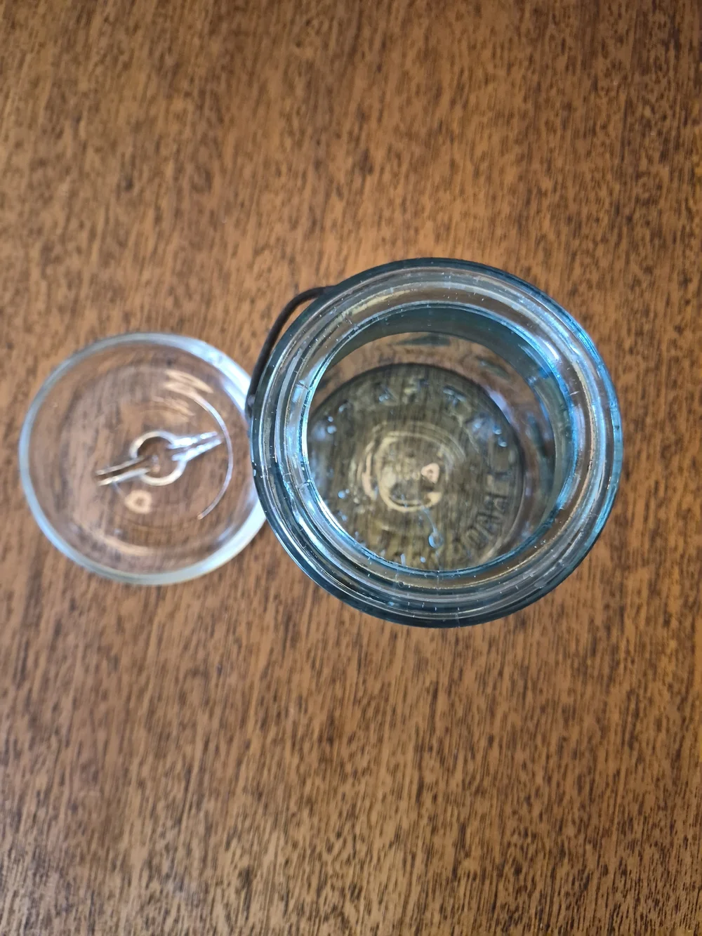 Vintage- Atlas E-Z Seal  Blue Glass Food Storage Jar‎ with Lid